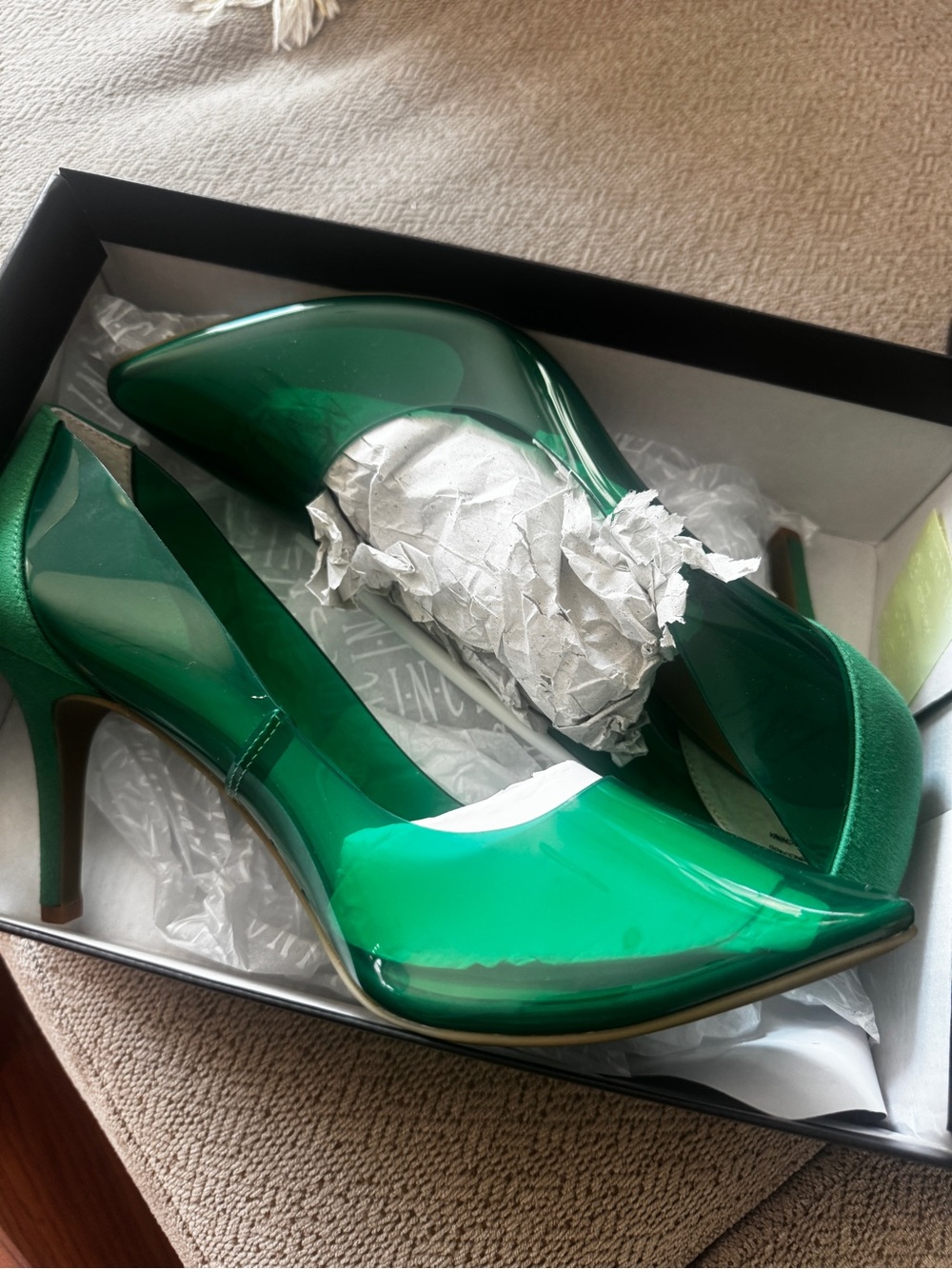 INC International Concepts Emerald Green Patent Pointed-Toe Pumps